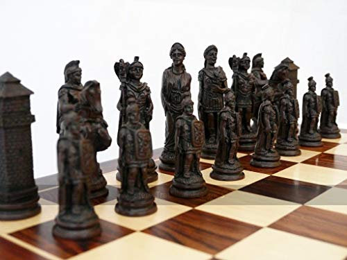 Berkeley Chess Roman Ornamental Chess Set (cream and brown, board not included)
