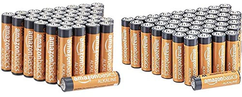 AmazonBasics - Batterie alcaline AAA 1.5 Volt, Performance, confezione da 36 (l’aspetto potrebbe variare dall’immagine) & - Batterie alcaline AA 1.5 Volt, Performance, confezione da 48