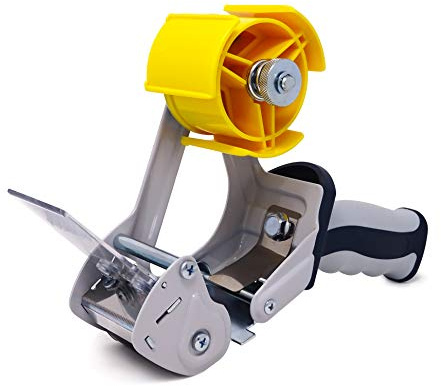 20 Stück gws Packband Handabroller, hochwertiger Paketbandroller, stabiler Metallrahmen inkl Sicherheitsklinge und gummiertem Griff, für Rollen bis 66m x 50mm