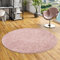 Aloha - Tappeto Shaggy a Pelo Lungo - Misto Rosa Antico - Rotondo - 4 Dimensioni