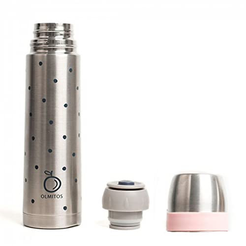 Olmitos Termo Para Liquidos Dots Rosa De Olmitos- Apto Para Bebidas Calientes Y Frías- Cierre Hermético- Sistema De Apertura Presionando Un Botón, color Rosa, 500 ml