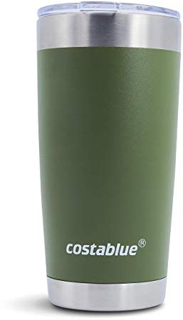 costablue Travel Coffee Mug - 20 Oz. Stainless Steel Insulated Coffee Mug, Leak Proof Tumbler w/Dishwasher Safe Lid, Double Wall Travel Coffee Cup, Reusable Insulated Tumbler for Hot & Cold Beverages