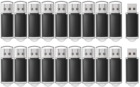 RAOYI 20 Pack 32GB USB Flash Drive Bulk USB 2.0 Memory Stick Thumb Drive Pen Drive Bundle-Black