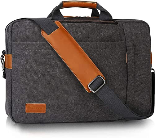 Estarer Umwandelbare Laptop-Kuriertasche, 43,2 - 43,8 cm (17 - 17,3 Zoll), für Herren, Aktentasche, Rucksack für Arbeit, grau, 17.3 inch