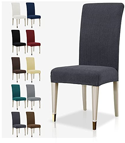 MAXIJIN Stretch Stuhlhusse 4er Set Jacquard Husse Abnehmbare Stuhlbezug für das Esszimmer Elastische Moderne Stuhlschutz Dekoration für Bankette Hochzeitsfest (Grau,4)