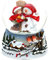 Dekohelden24 Schneekugel - Schneemann mit Kind -, Maße H/B/Ø Kugel: ca. 9 x 7 cm Ø 6,5 cm.