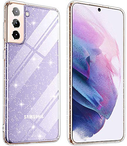 Beetop Kompatibel Mit Samsung Galaxy S21 Plus 5G Hülle Glitzer Schutzhülle Silikon TPU Handyhülle für Samsung Galaxy S21+ Plus - Durchsichtig