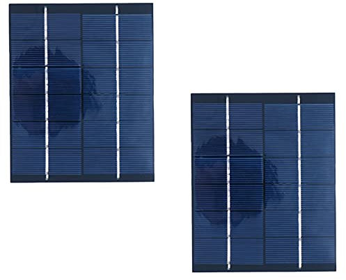 Lot de 2 mini panneaux solaires ZONADAH 2 W 6 V - Chargeur de batterie - Bricolage maison, projets scolaires scientifiques, camping, pêche, randonnée, jardin