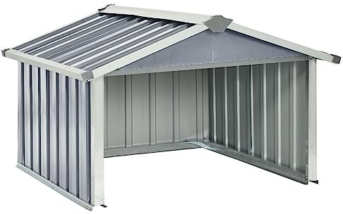 vidaXL Capanno per Robot Tosaerba 92x97x63 cm Acciaio Zincato Grigio