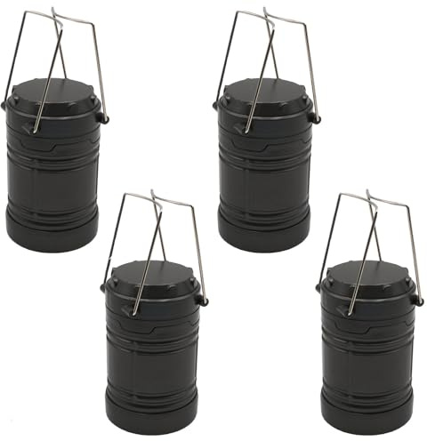 4er Set LED Camping Laterne Outdoor Campinglampe Leuchte Batteriebetrieben Tragbare Campinglaterne 2 Leuchtmodi Hellweiss & Flammenlicht