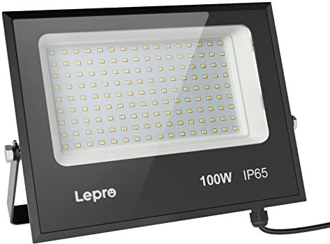 Lepro LED Strahler Außen, 100W LED Fluter Superhell Außenstrahler 12000LM, IP65 Wasserdicht 6500K Scheinwerfer Flutlicht mit 2835 SMD LEDs, Außenlampe für Garten, Innenhöfe, Garage, Hotel, Sportplatz