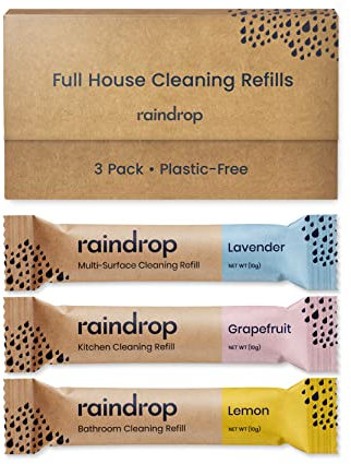 Raindrop Plastic Free Cleaning | 3x Full House Cleaning Refills | Just Add Water