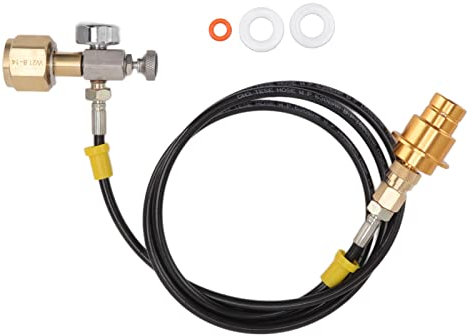 Verbesserter Soda-Maschinen-Adapter für Soda-Maker-Füllung für Tankflasche,Soda-Maker-Direktanschluss mit 59.06-Zoll-Hochdruckschlauch, Soda-Wasser-Adapter Co2 Co2-Zylinder Co2-Tank Co2-Zylinder