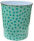 Homeshopa Plastic Waste Paper Basket Bin, Round Wastebasket Trash Can, Lightweight Recycling Rubbish Bin for Home Office Kitchen Bedroom, Garbage Container Dustbin, 7.7Litre (Green Polka Dots)