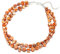 Bulinlin Boho Bunte Perlenkette Damen Muschelkette Strand Sommer Verstellbar Bohemian Choker Halsketten FüR Frauen Und MäDchen(Orange)