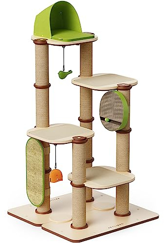 PETLIBRO Infinity Cat Tree Tower for Indoor Cats, Modular Design with Cat Bed, Toy, Felt Pads, Sisal Scratching Posts, 2-Second Setup, Sturdy Multi-Level Activity Center Cat Condo for Any Room