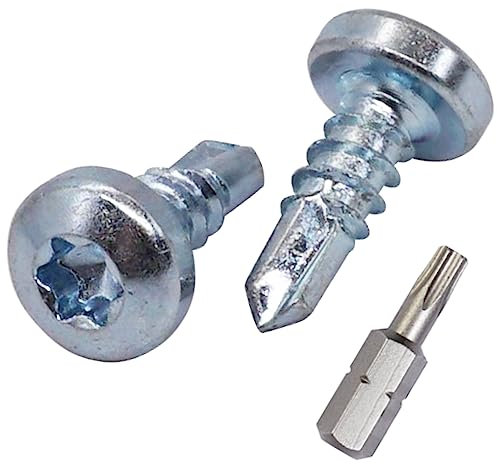 SKIR'CO (150 pièces) Vis Autoperceuses 4.8 x 13 mm, Tête Cylindrique Bombée, Vis DIN 7504 N Zinguées, Vis Autotaraudeuses