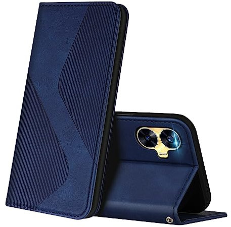 ZONNAVI Coque pour Realme C55 4G, Premium Étui Housse en Cuir de Protection avec [Emplacements Cartes] [Magnetique], Clapet Folio Portefeuille pour Realme C55 4G (Bleu)
