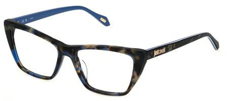 Just Cavalli VJC045 09UV Avana Marrone/Blu Eyewear Woman Acetate, Cat Eye, 54