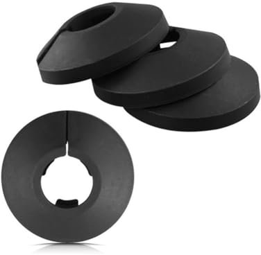 Lokatall 4pcs Plastic Radiator Pipe Covers, Black Radiator Collars Pipe Decoration Cover for 15mm Diameter Pipe, for Gas Pipes Wall Pipe Tube Decoration