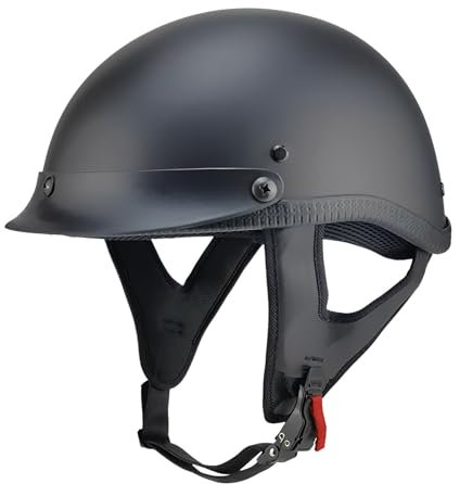 Mezzo Casco Jet Moto retrò Casco Scodella Portatile, ECE Omologato Mezzo Elmetto da Moto retrò per Uomo Donna Biker Cruiser Scooter Touring