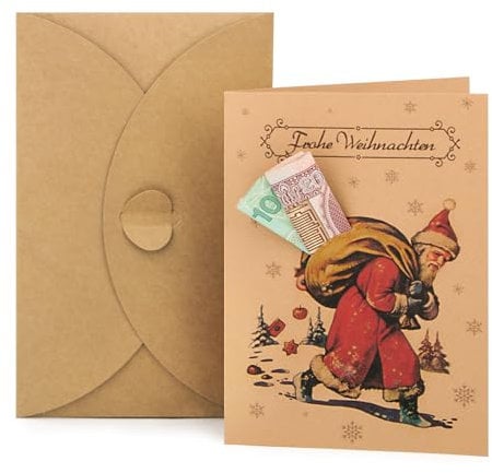 BOFUNX 8pcs Nikolaus Geldgeschenk Verpackung Weihnachtskarten Gutschein Geldgeschenk Weihnachten Geldkarten Weihnachtskarten mit umschlag für Geld Gutschein Nikolaus Geschenke