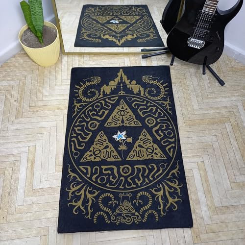 Lumirug Video Game Rug for Gamer Room Black Retro Style Gaming Chair Mat Nostalgic Playroom Decor Machine Washable Unique Birthday Gift Large Rectangle Carpet (Fabric Quality, 100 x 180 cm)