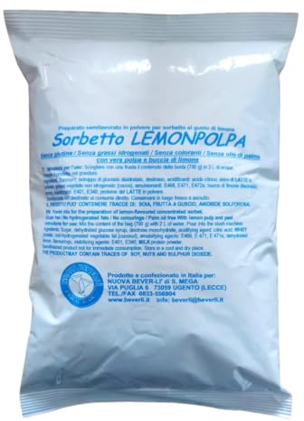 Sorbetto al limone in polvere con BUCCIA e POLPA di limone 700 grammi