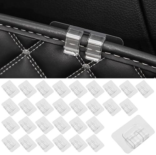 ANBOO 30 Stück Automatten Halter, AAuto-Fußmatten Befestigungsaufkleber,Mehrzweck-Automatten-Befestigungsschnallen mit Selbstklebender Rückseite, Spurlose Kfz-Teppich-Clips