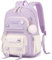 Tanou Schulrucksack Mädchen Teenager Schulranzen Kinder, Große Kapazität Schulrucksack für Mädchen der 3. bis 7. Klasse, Leichter Nylon Schultasche Kawaii für Schule Reisen Lässige, Lila