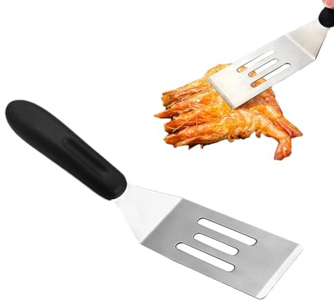 Small Metal Spatula for Kitchen, Small Metal Spatula, Cake and Pancake Serving Spatula, Cake Server, Brownie Biscuit Turner, PP Handle, Heavy Grill Accessories for Cast Iron Grill, Desserts