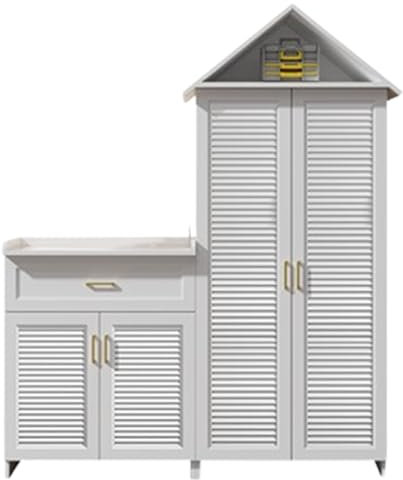 Metal Outdoor Storage Shed,Large Outdoor Storage Shed with Adjustable Shelves,Multipurpose Storage Shed for Patio Lawn Garden Yard(White)