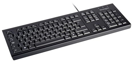 Kensington KB100 EQ Wired Keyboard, QWERTY, Compatible with Windows and MacOs, Slim Spill-Proof Design, Outer Case and Keycaps are Composed of 64% Post-Consumer Recycled Content* (K63727UK)