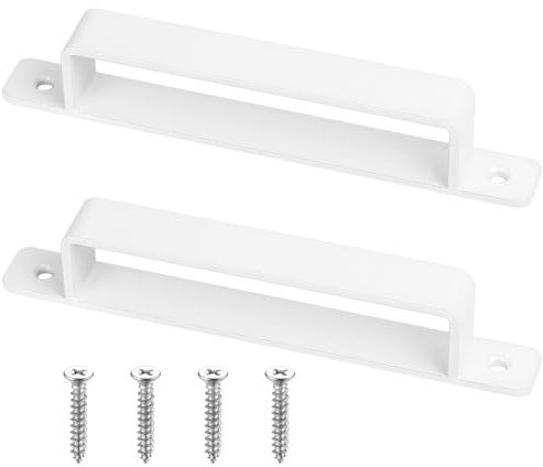 2 Pcs Poignet de Porte Poignee de Porte Interieur Exterieur Blanc, 216 mm Poignée de Porte Coulissante, Poignée Porte Coulissante, Poignée Porte de Garage Armoire Meubles Cuisine, Poignées de Porte