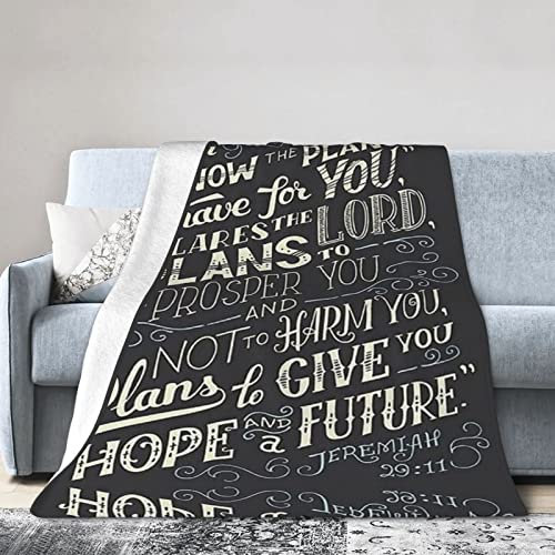 WOTDKG Weiche Decke mit Aufdruck I Know The Plans Have You Declares, warme und leichte Heimdekoration, Decke, 80 x 60 cm