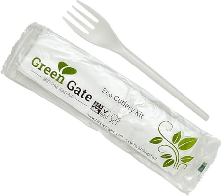 Forchetta imbustata in CPLA con tovagliolo (500)