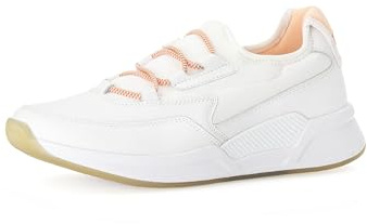 Gabor Damen Low-Top Sneaker, Frauen Halbschuhe,schnürschuhe,schnürer,straßenschuhe,Strassenschuhe,Sportschuhe,Weiss/orange,44 EU / 9.5 UK