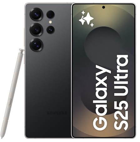 Samsung Galaxy S25 Ultra Smartphone AI, 3 anni di Garanzia del produttore, Display 6.9'' QHD+ Dynamic AMOLED 2X, Fotocamera 200MP, RAM 12GB, 1TB, 5.000 mAh, Titanium Black [Versione italiana]