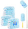 52 PCS Dust Magnet Refills, Dusters for Cleaning Dust Dirt Hair, Fluffy Dusters Refills Microfiber with Extendable Long Handle (360°)