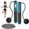Cordless Skipping Ropes for Adults,Ropeless Skipping Rope with Extra Rope and Counter Adjustable Smart Digital Gravity Ball Jump Rope with LCD Display Weighted Cordless Jump Rope for Fitness Exercise