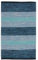 Pierre Tappeti Tappeto HAPPY BLU disegno a righe 100% cotone annodati a mano, passatoia stuoia cucina multiuso lavabile cm.55x180