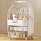 SIOOUI Makeup Storage Organizer, Skincare Organiser Drawers Beauty Holder Cosmetic Organisers for Bathroom, Dustproof Waterproof DressingTable Organiser (Silver)