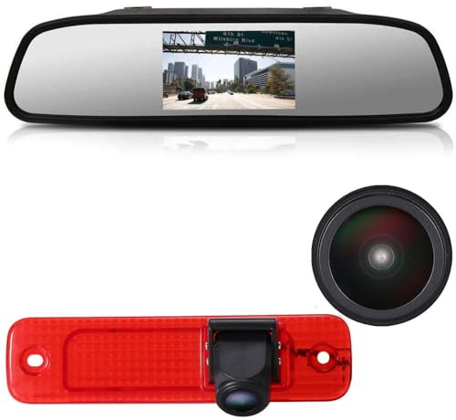 Brake Bremsleuchte Auto Kamera Third roof Bremslicht Rückfahrkamera Replacement for Ford Transit MK7 Tourneo/Furgon MK4 2006-2014+4.3 Reverse Mirror