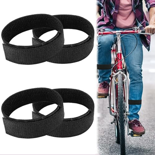 CHONGQILAO Serre Pantalon Velo, 4 Pièces Pince Pantalon Vélo Noir, Pinces à Pantalon de Vélo, Clips de Vélo Hautement Élastiques, Pince à Vélo pour Pantalon pour Vélo Pêche Randonnée Camping