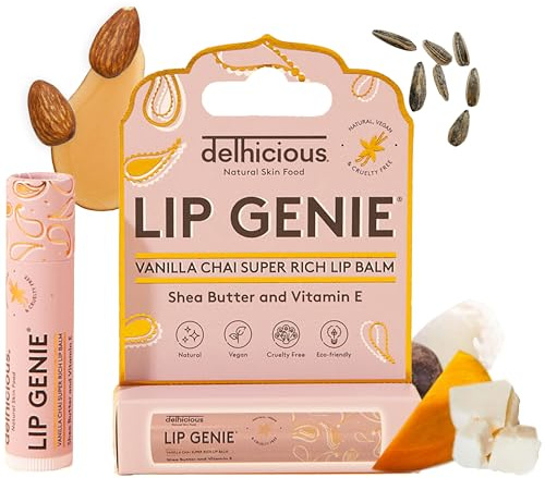 Delhicious Vanilla Chai Nourishing Lip Balm for Dry Lips | 99% Natural Vegan Lip Balm with Shea Butter, Vitamin E, Mango Butter and Castor Oil for Dry, Cracked Lips