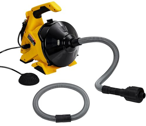 Spirale électrique de déboucheur de canalisation 9 m - Pour tuyaux 20-50 mm - Avec tête de perçage - Idéal pour évier, toilette, baignoire - Nettoyage rapide et efficace