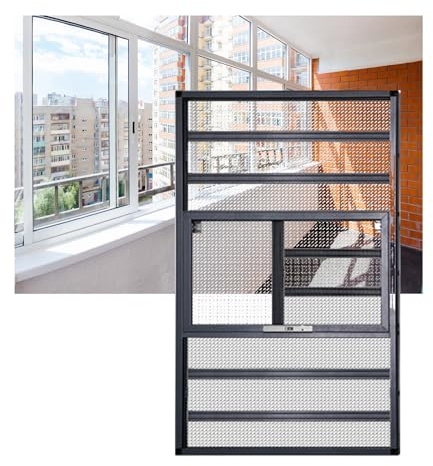 LVLDAWA Protezioni Sicurezza per Finestre, Barre Sicurezza per Finestre Regolabili E Rimovibili, Barriere Sicurezza Anticaduta Installazione Senza Fori per La Casa(40X40CM)