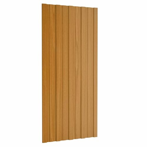 Sophrelle Panel de Techo 12 pcs Natural 100 x 45 cm Acero galvanizado Marrón,42047129