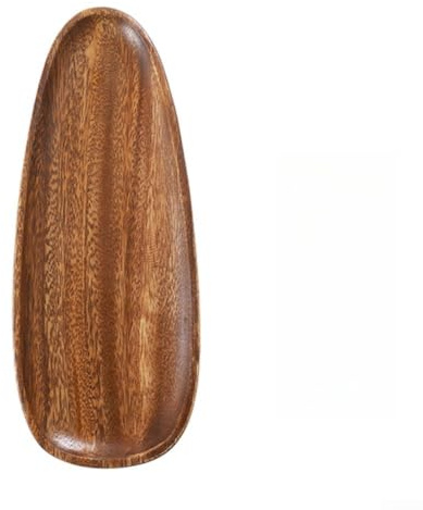 Plateau à goûter fabriqué à la main en bois de noyer de style japonais avec finition laquée Urushi naturelle pour décoration de salle à manger (B)