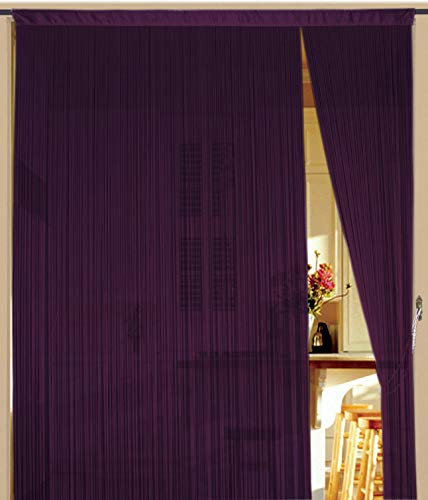 Kaikoon Fadenvorhang Messe Fadengardinen 150 cm x 300 cm lila